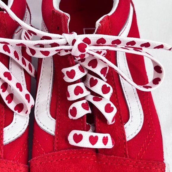 Vans Heart Foxing Old Skool Juniors Shoes Size 3.5 Red Heart Strings - Picture 11 of 12